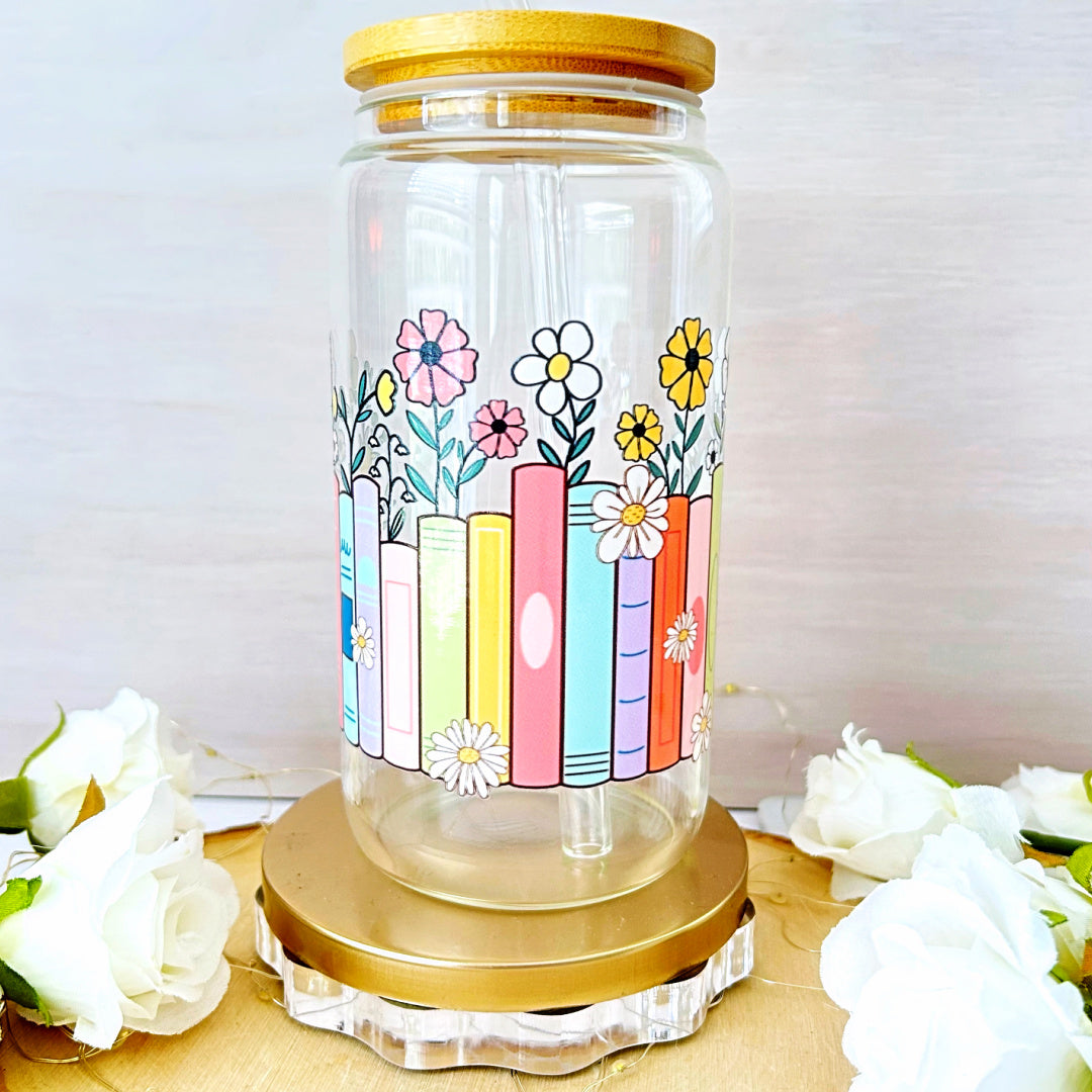 16 oz Libbey Glass Cup - Book Lover/Librarian